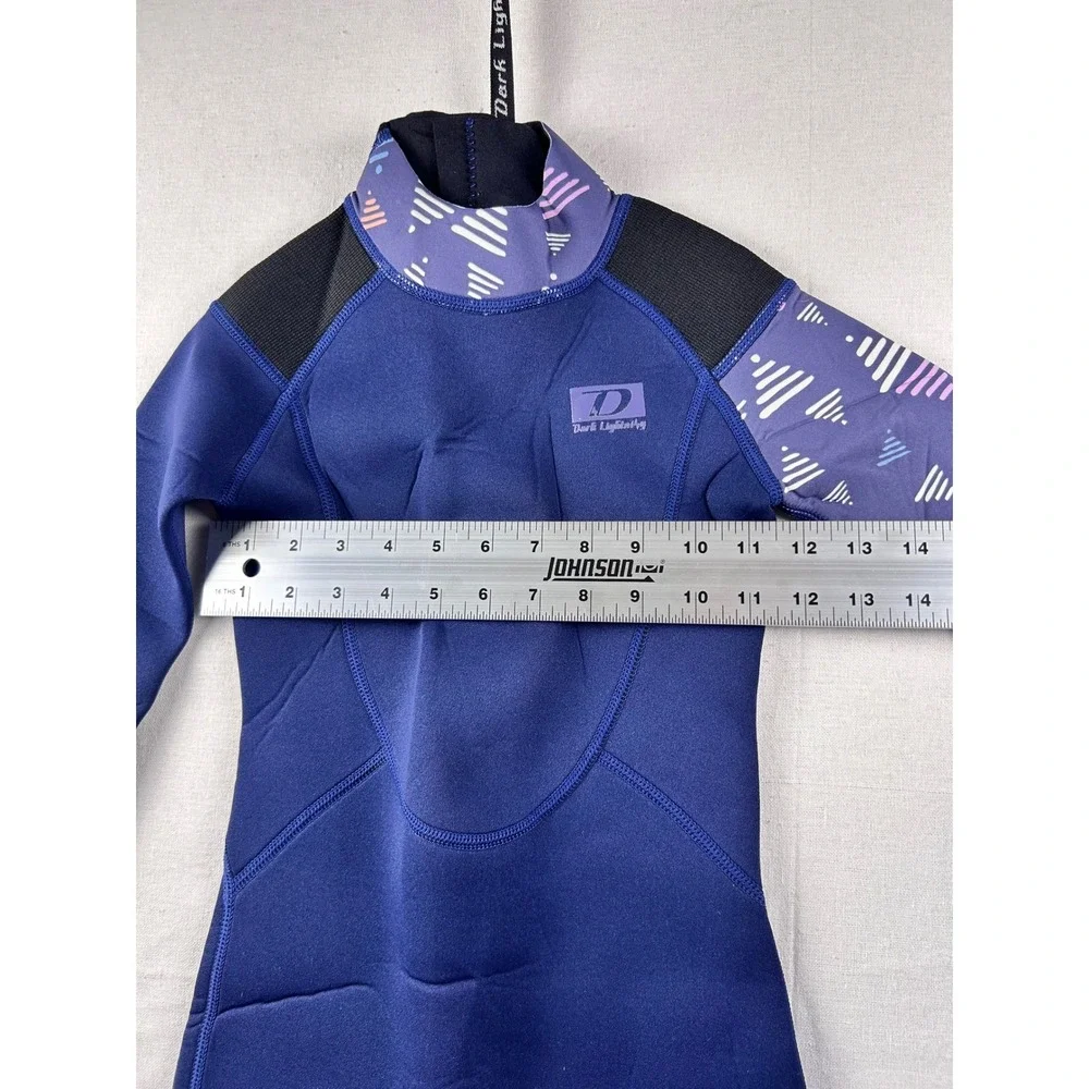 Dark Lightning Kids Wetsuit Size 8 Blue Neoprene Full Body Long Sleeve‎ Surfing
